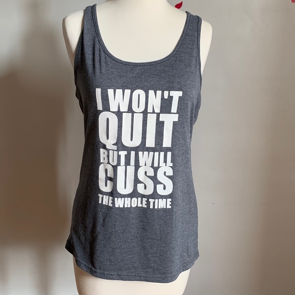 Gray Racerback Tank Top T Shirt I Will Cuss The Whole Time! - Picture 1 of 9
